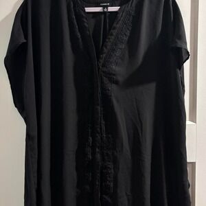 Black Torrid Lace Hidden Button Up Top Size 2